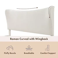 Lumi Wingback Upholstered Queen Bed