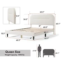 Lumi Upholstered Panel Queen Bed