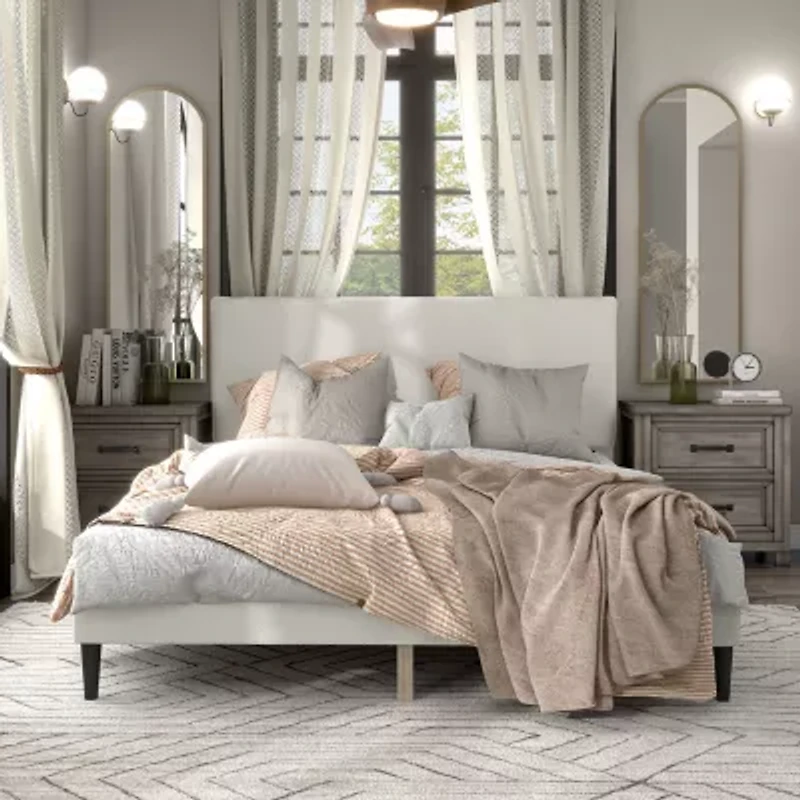 Lumi Boucle Fabric Queen Bed