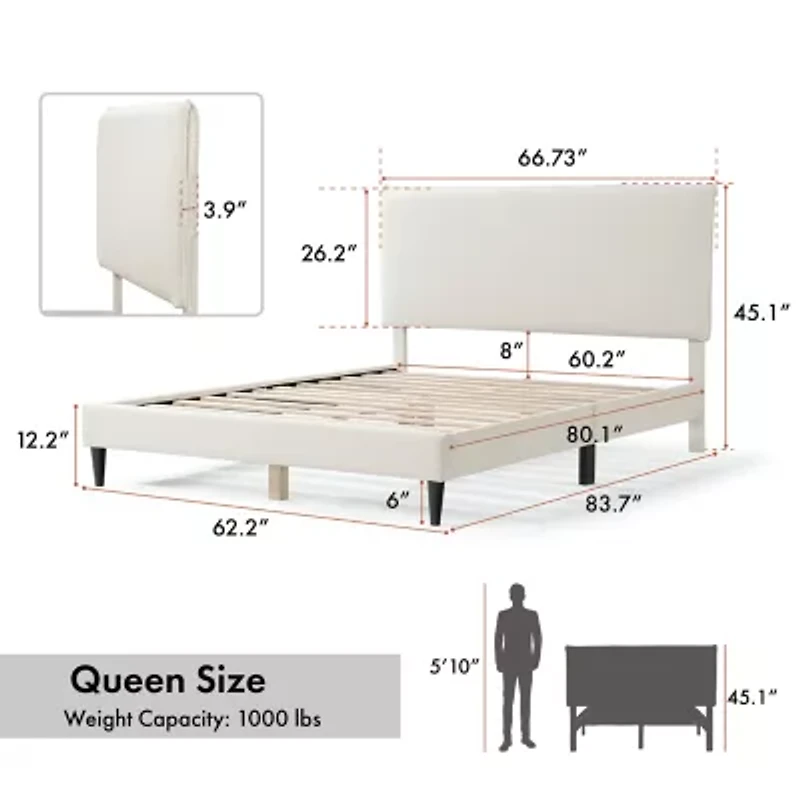 Lumi Boucle Fabric Queen Bed