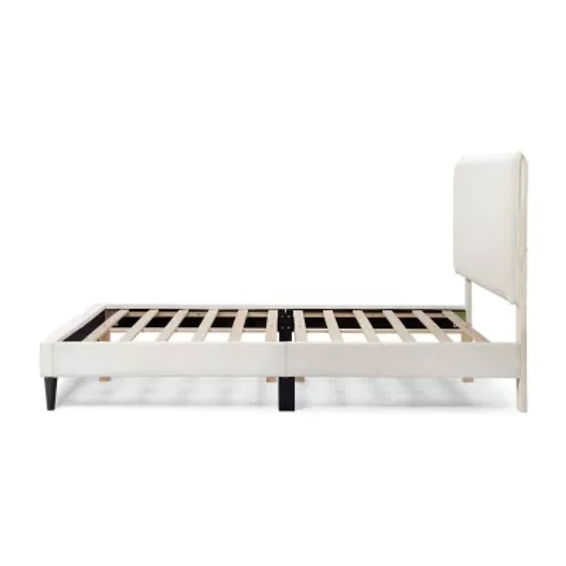 Lumi Boucle Fabric Queen Bed