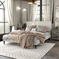 Lumi Boucle Fabric Queen Bed