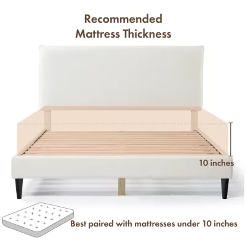 Lumi Boucle Fabric Queen Bed