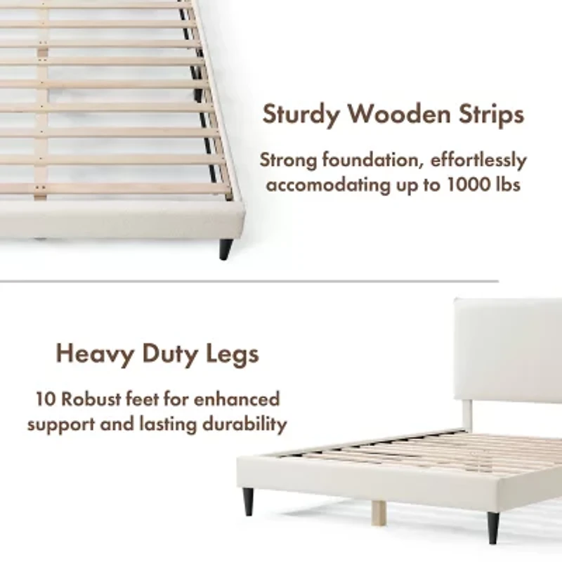 Lumi Boucle Fabric Queen Bed