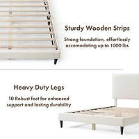 Lumi Boucle Fabric Queen Bed