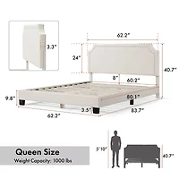 Lumi Nailhead Queen Bed