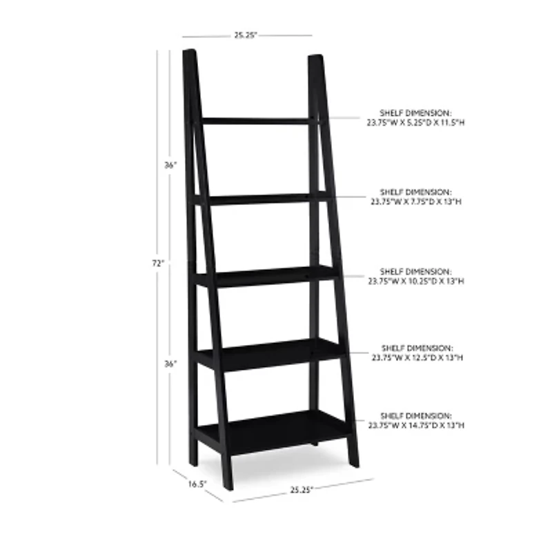 Almasy 5-Shelf Leaning Bookshelf