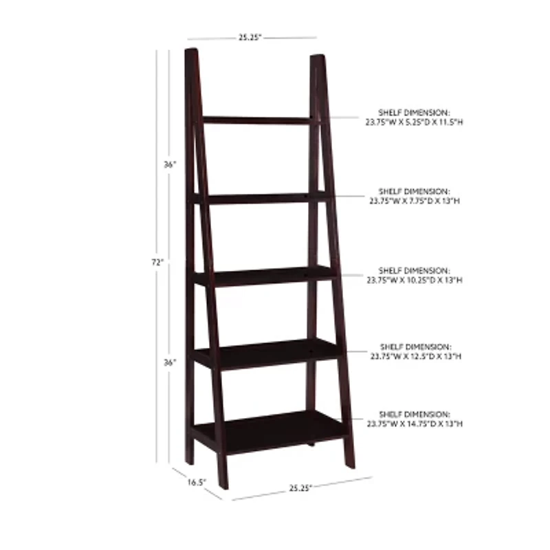 Almasy 5-Shelf Leaning Bookshelf