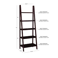 Almasy 5-Shelf Leaning Bookshelf