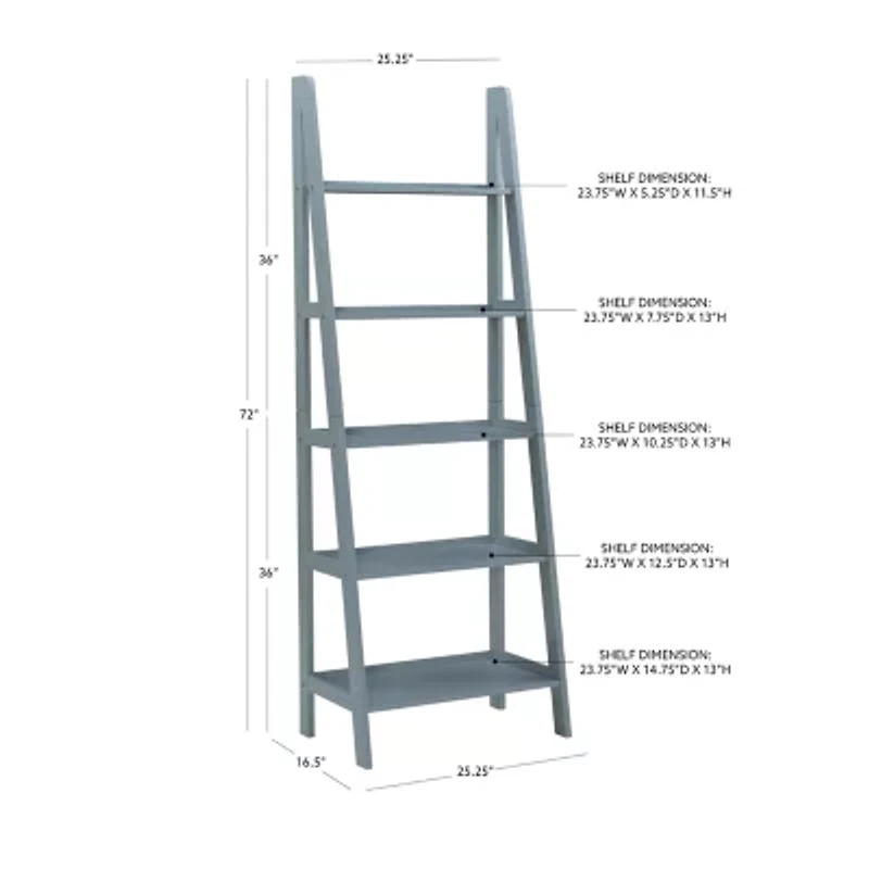 Almasy 5-Shelf Leaning Bookshelf