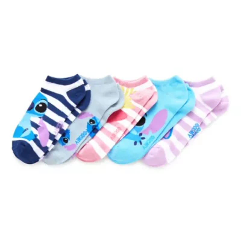 Womens Breathable Multi-Pack 5 Pair Lilo & Stitch Low Cut Socks