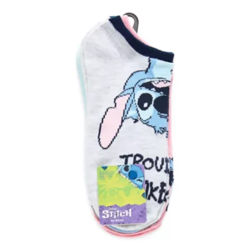 Womens Breathable Multi-Pack 5 Pair Lilo & Stitch Low Cut Socks