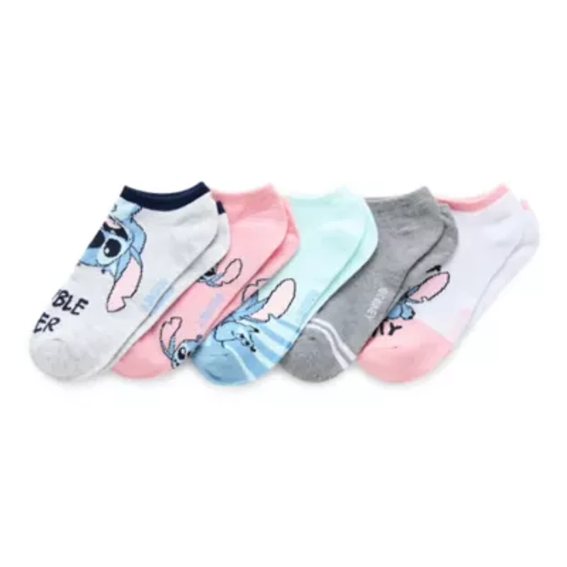 Womens Breathable Multi-Pack 5 Pair Lilo & Stitch Low Cut Socks
