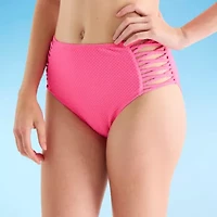 Arizona Womens Lined Juniors High Waist Bikini Swimsuit Bottom