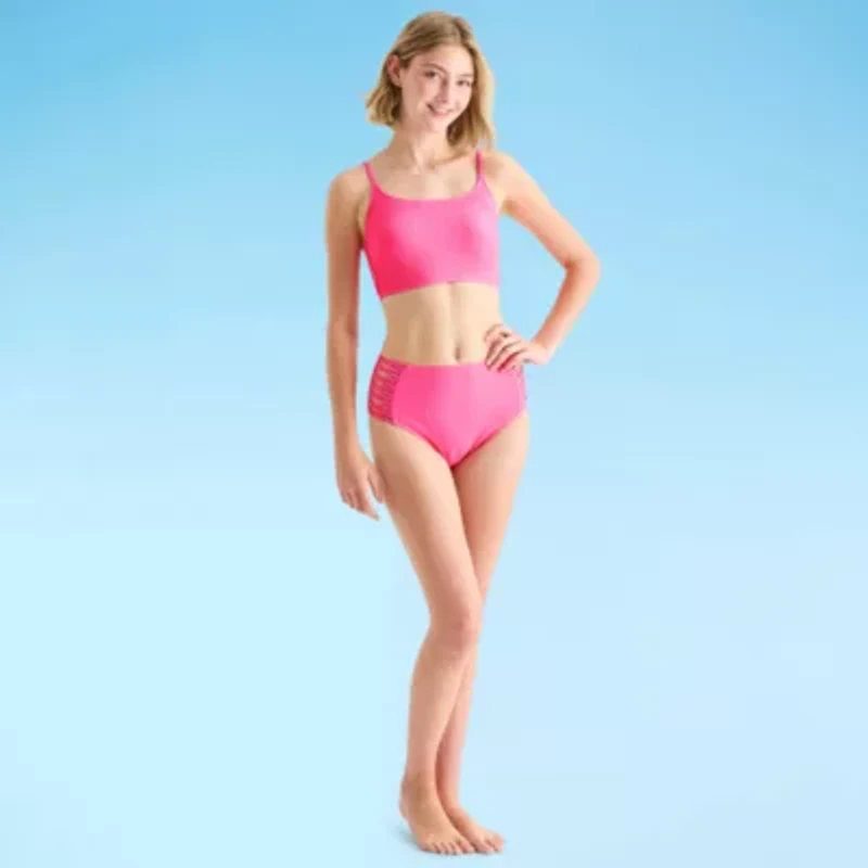 Arizona Womens Lined Juniors High Waist Bikini Swimsuit Bottom