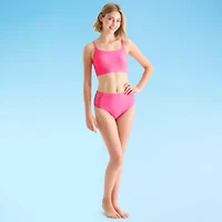 Arizona Womens Lined Juniors High Waist Bikini Swimsuit Bottom