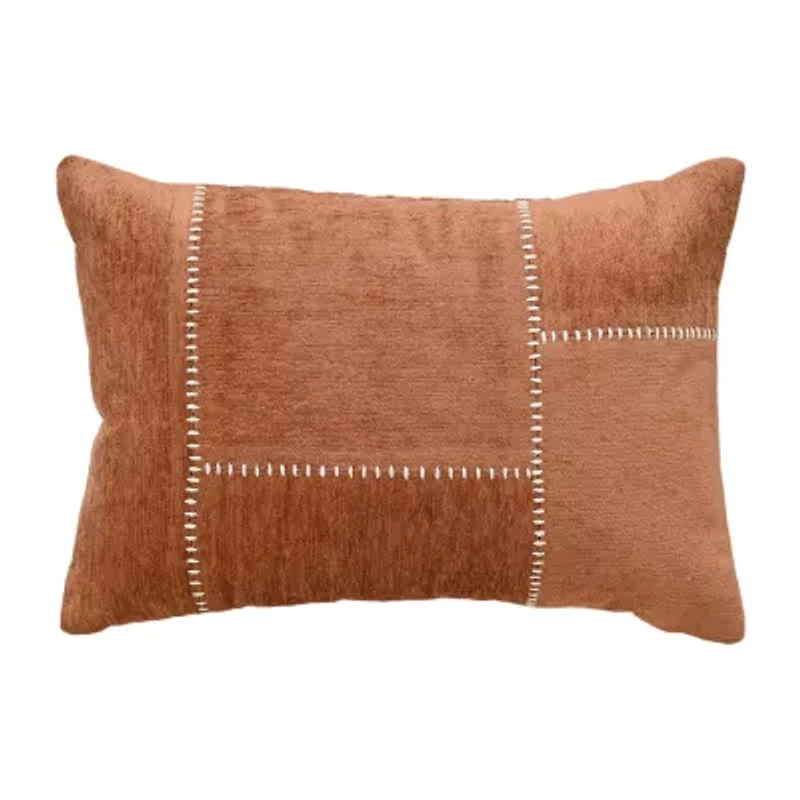 Vibhsa Vibhsa Baltic Cut And Sew Rice Stitched Throw Pillow, 14" X 20" Rectangular Throw Pillow