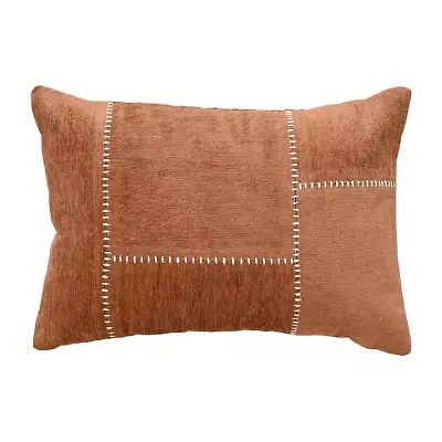 Vibhsa Vibhsa Baltic Cut And Sew Rice Stitched Throw Pillow, 14" X 20" Rectangular Throw Pillow