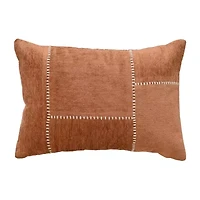 Vibhsa Vibhsa Baltic Cut And Sew Rice Stitched Throw Pillow, 14" X 20" Rectangular Throw Pillow