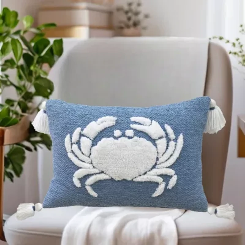 Vibhsa Vibhsa Baltic Table Tufted Pillow With Corner Tassels, 14" X 20" Rectangular Throw Pillow