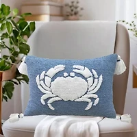 Vibhsa Vibhsa Baltic Table Tufted Pillow With Corner Tassels, 14" X 20" Rectangular Throw Pillow