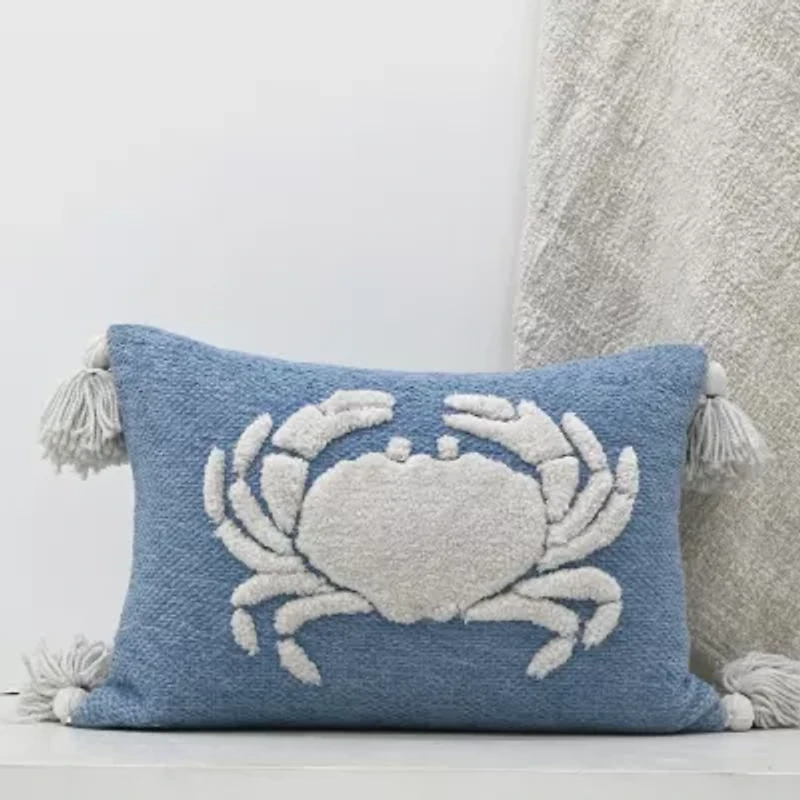 Vibhsa Vibhsa Baltic Table Tufted Pillow With Corner Tassels, 14" X 20" Rectangular Throw Pillow