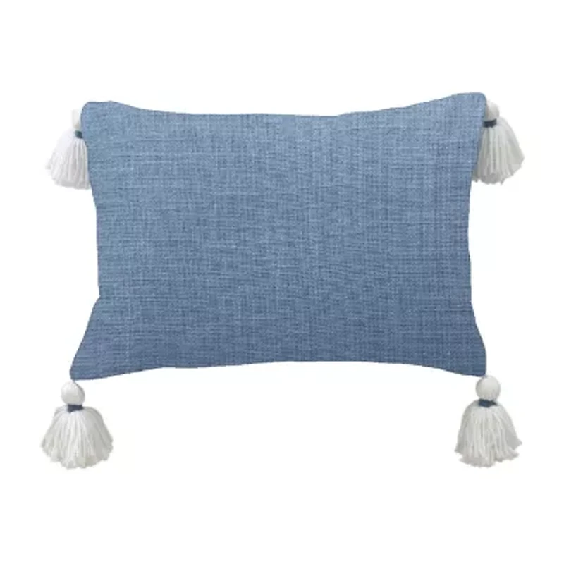 Vibhsa Vibhsa Baltic Table Tufted Pillow With Corner Tassels, 14" X 20" Rectangular Throw Pillow