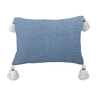 Vibhsa Vibhsa Baltic Table Tufted Pillow With Corner Tassels, 14" X 20" Rectangular Throw Pillow