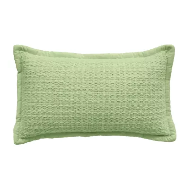 Vibhsa Vibhsa Honeycomb Handwoven Textured Pillow, 14" X 24" Rectangular Throw Pillow