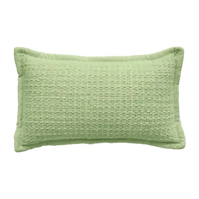 Vibhsa Vibhsa Honeycomb Handwoven Textured Pillow, 14" X 24" Rectangular Throw Pillow