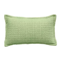 Vibhsa Vibhsa Honeycomb Handwoven Textured Pillow, 14" X 24" Rectangular Throw Pillow
