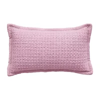Vibhsa Vibhsa Honeycomb Handwoven Textured Pillow, 14" X 24" Rectangular Throw Pillow