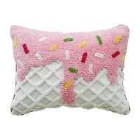 Vibhsa Vibhsa Novelty Tufted Decorative Pillow With Ice Cream Design, 14"X20" Rectangular Throw Pillow