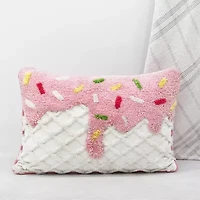 Vibhsa Vibhsa Novelty Tufted Decorative Pillow With Ice Cream Design, 14"X20" Rectangular Throw Pillow