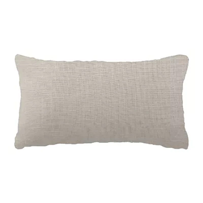 Vibhsa Vibhsa Linden Street Handwoven & Machine Embroidered Decorative Pillow, 14" X 24" Rectangular Throw Pillow