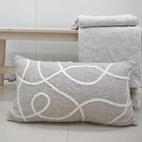 Vibhsa Vibhsa Linden Street Handwoven & Machine Embroidered Decorative Pillow, 14" X 24" Rectangular Throw Pillow