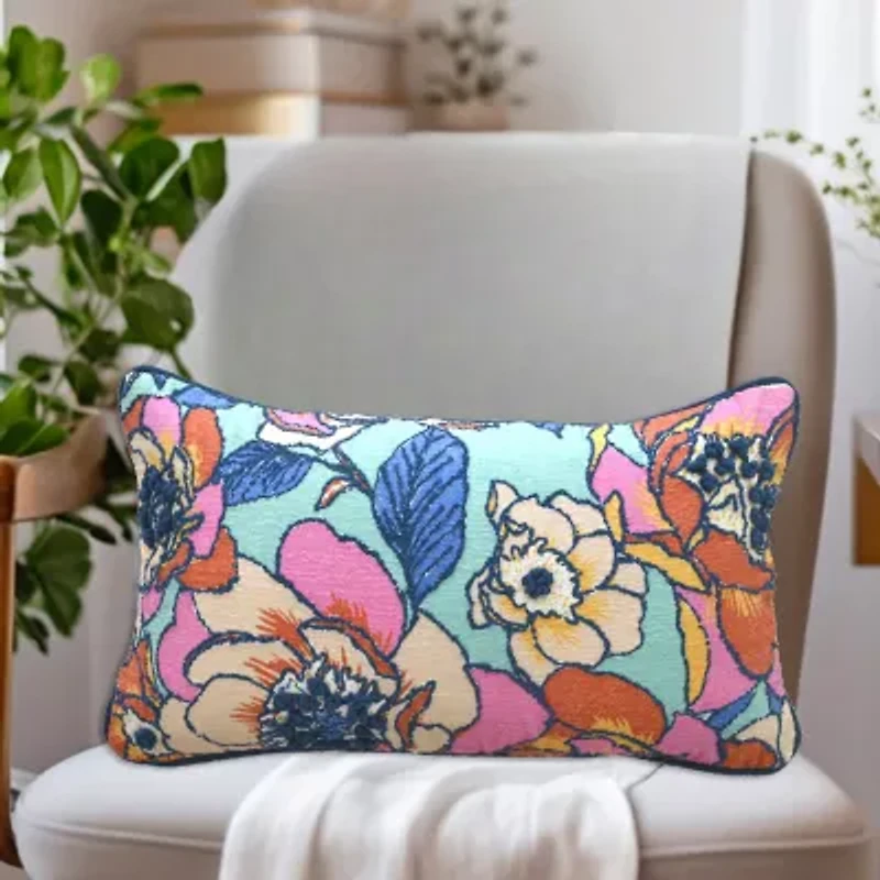 Vibhsa Vibhsa Novelty Pillow With Digital Print & Machine Embroidery 14" X 24" Rectangular Throw Pillow