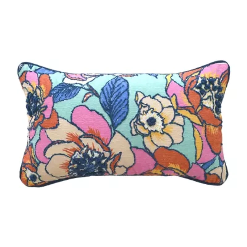 Vibhsa Vibhsa Novelty Pillow With Digital Print & Machine Embroidery 14" X 24" Rectangular Throw Pillow