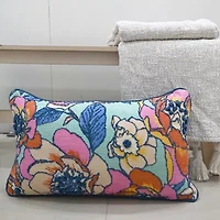 Vibhsa Vibhsa Novelty Pillow With Digital Print & Machine Embroidery 14" X 24" Rectangular Throw Pillow