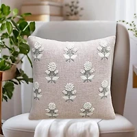 Vibhsa Vibhsa Persian Handwoven & Hand-Embroidered Decorative Pillow, 20"X20" Square Throw Pillow