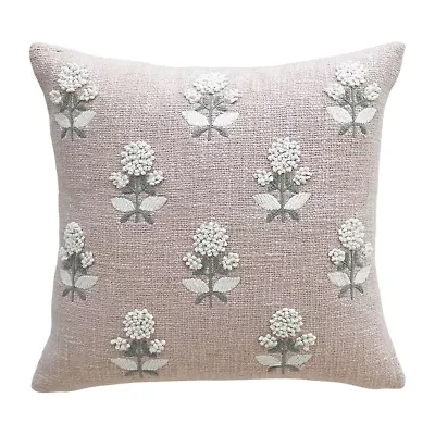 Vibhsa Vibhsa Persian Handwoven & Hand-Embroidered Decorative Pillow, 20"X20" Square Throw Pillow