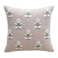 Vibhsa Vibhsa Persian Handwoven & Hand-Embroidered Decorative Pillow, 20"X20" Square Throw Pillow
