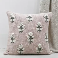 Vibhsa Vibhsa Persian Handwoven & Hand-Embroidered Decorative Pillow, 20"X20" Square Throw Pillow