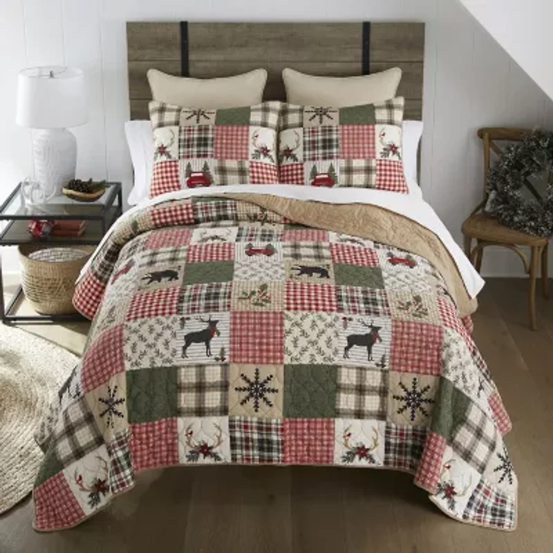 Your Lifestyle By Donna Sharp Holly Forest Pieced Cotton Easy Care Quilt Set