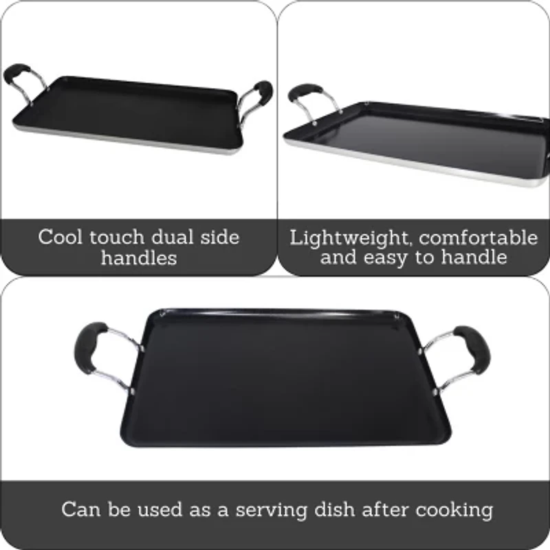 IMUSA Bistro Ceramic 17X10" Double Burner Griddle