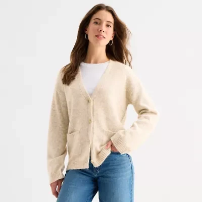 a.n.a Womens V Neck Long Sleeve Button Cardigan
