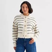 a.n.a Womens Crew Neck Long Sleeve Button Cardigan