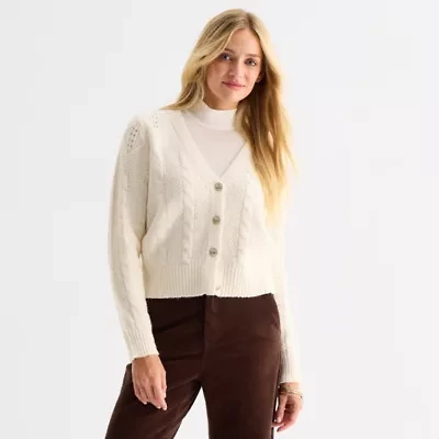 a.n.a Womens V Neck Long Sleeve Button Cardigan