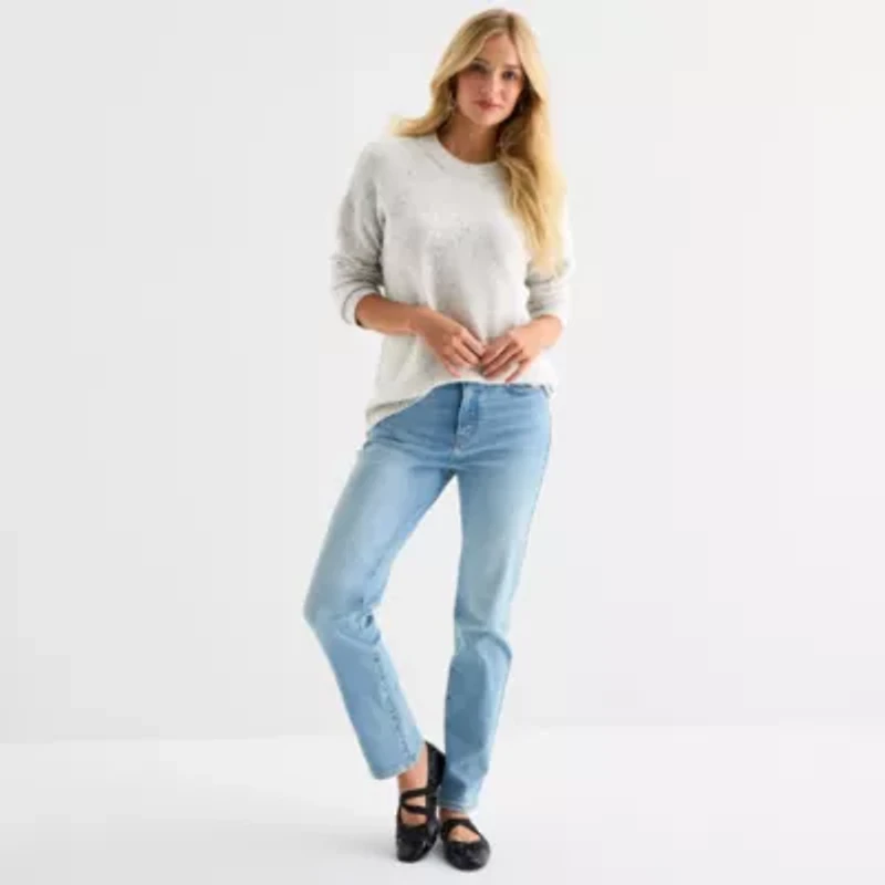 a.n.a Womens Crew Neck Long Sleeve Pullover Sweater