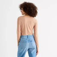 a.n.a Womens Round Neck Long Sleeve T-Shirt